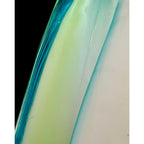 Carlo Moretti Italian Blue and Cream Striped Carousel Vase