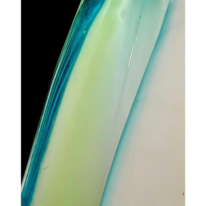 Carlo Moretti Italian Blue and Cream Striped Carousel Vase