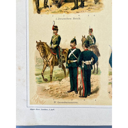 Vintage Military Uniform Prints Set of 3 Kaiserlicher Herald Artillerie