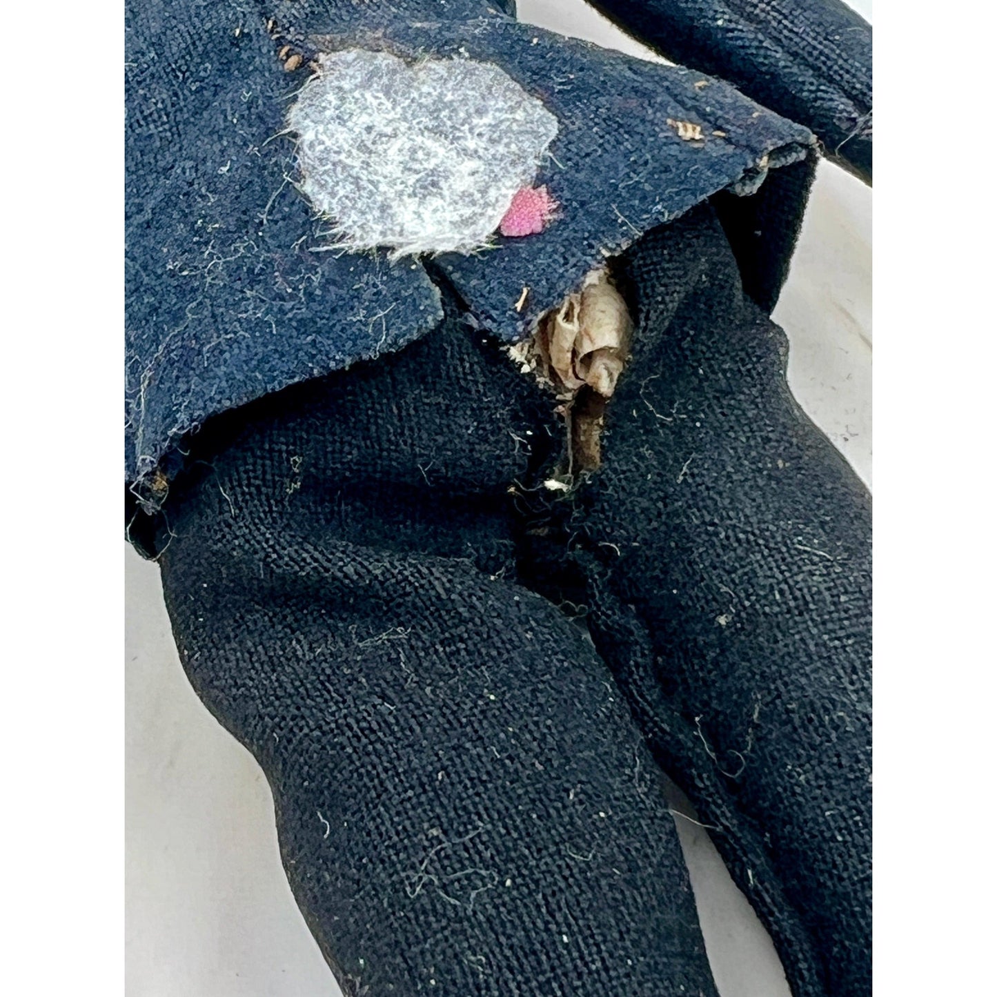 Antique Vintage Doll in Black Suit with Hat - Early 20th Century Collectible