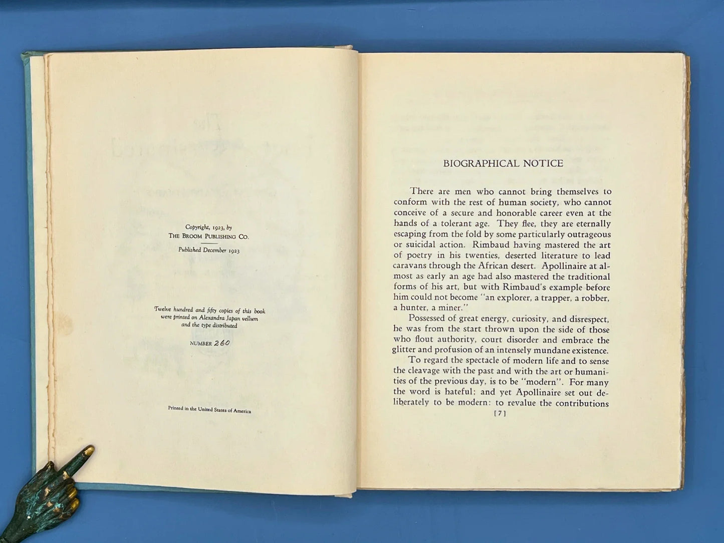 RARE 1923 1st American Ed. "The Poet Assassinated" by Guillaume Apollinaire (Ltd. Ed. #260/1250)