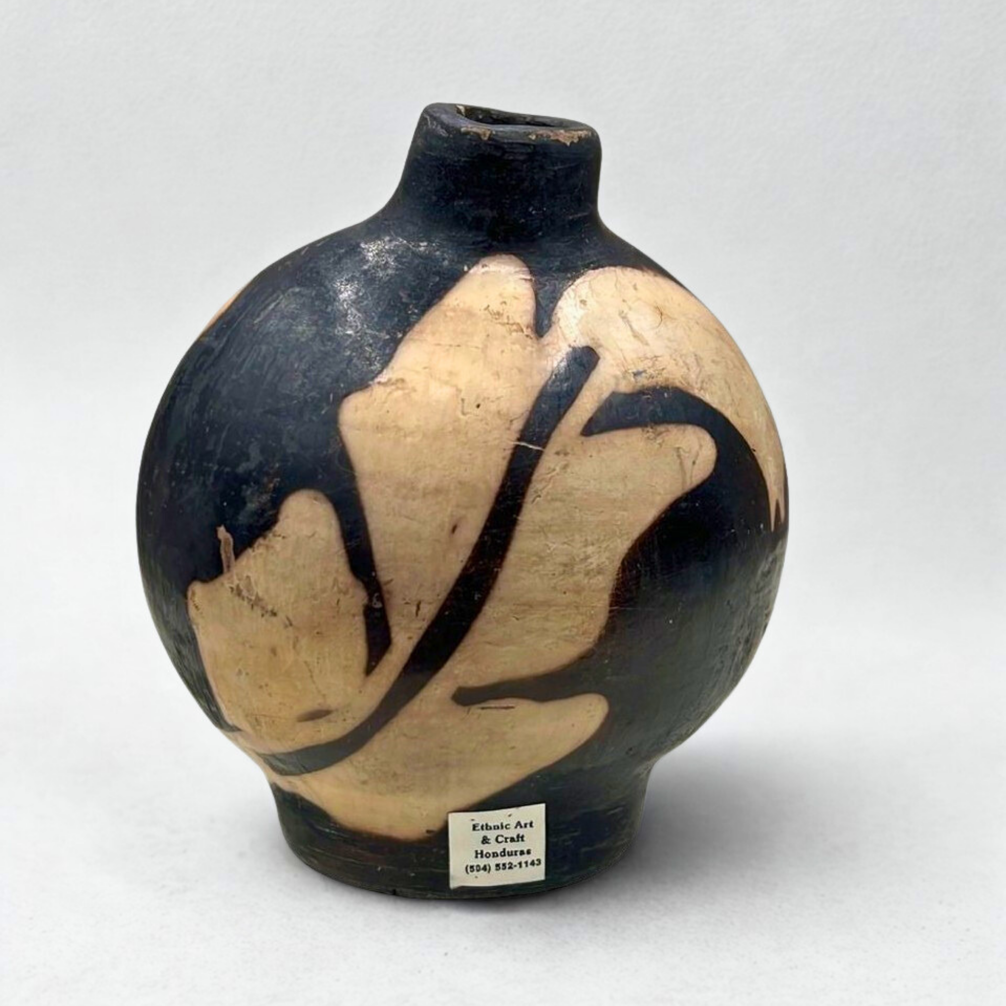 Lenca Clay Pottery Lizard Vase Honduras 5" Tall