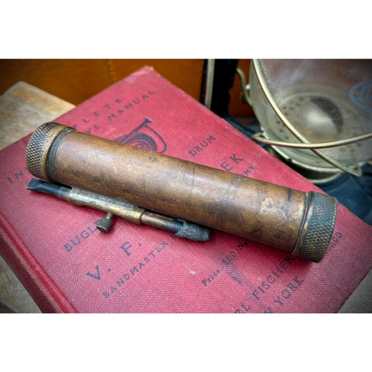 Vintage Solid Bronze Pocket Telescope Scope & Sight Level - Antique Brass Optic