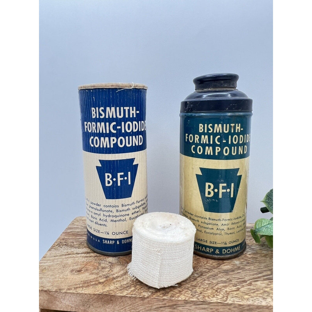 Various Antique First Aid Supplies, Johnson & Johnson, ER Squibb & Sons, etc