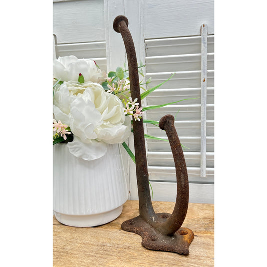 Large Antique Rustic Iron Tackle Hook Hanger