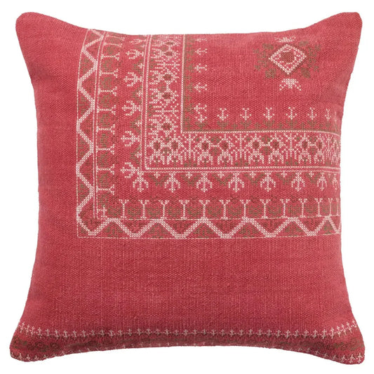 Jaipur Living "Puebla" Artisan Wool Throw Pillow | 22x22 | Tandoori Spice Tribal- NEW IN PACKAGE