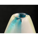 Carlo Moretti Italian Blue and Cream Striped Carousel Vase