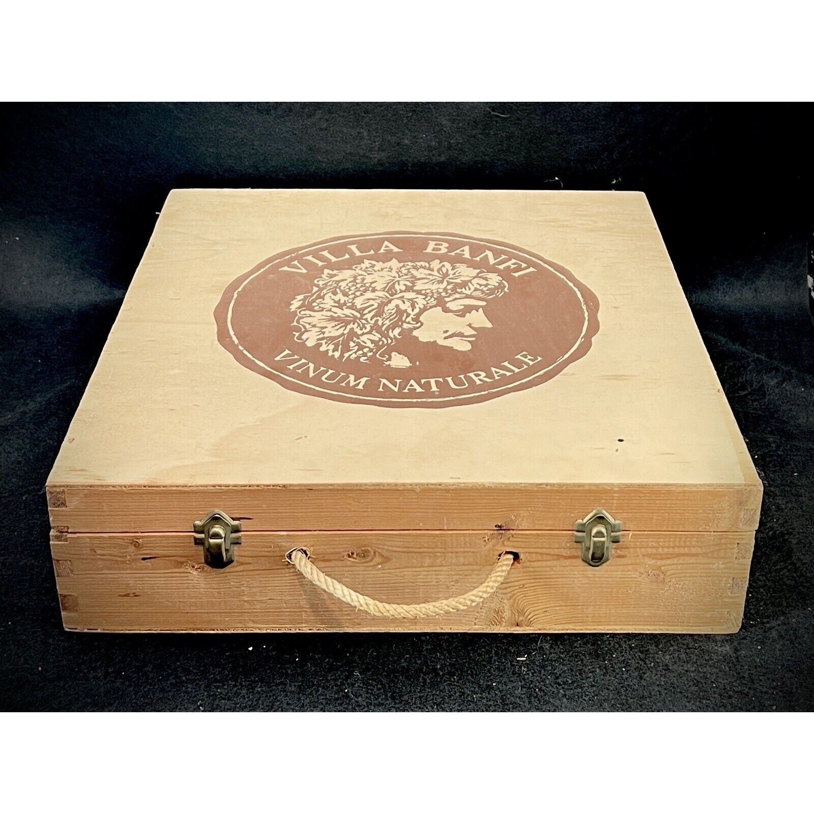 Villa Banfi Vintage 14” x 13” Wine Box with Latches and Dovetail Corners
