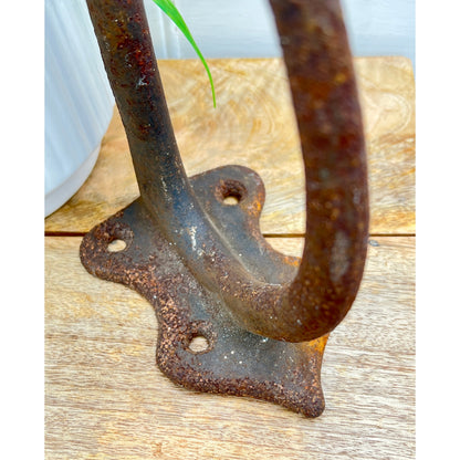 Large Antique Rustic Iron Tackle Hook Hanger