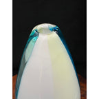 Carlo Moretti Italian Blue and Cream Striped Carousel Vase