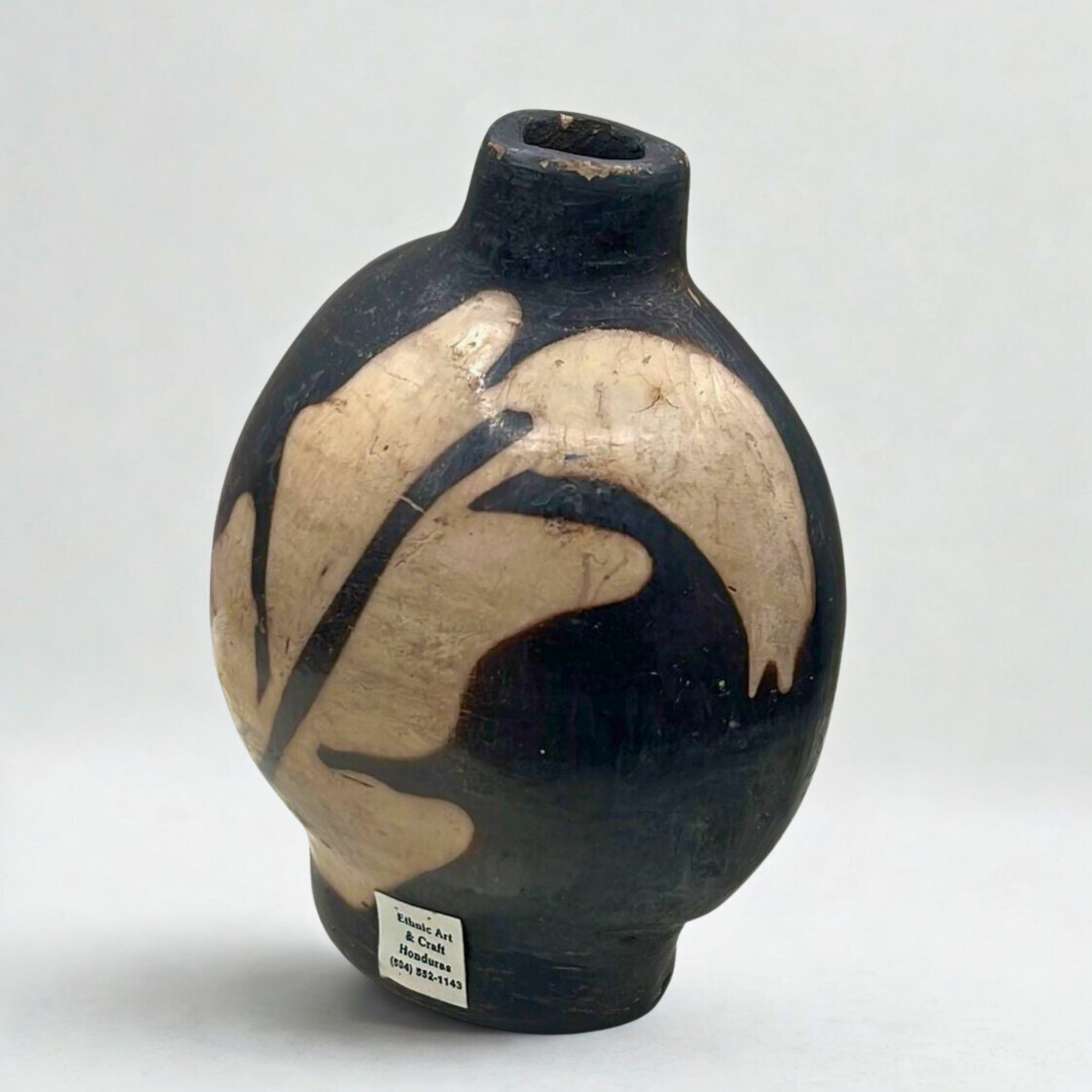 Lenca Clay Pottery Lizard Vase Honduras 5" Tall