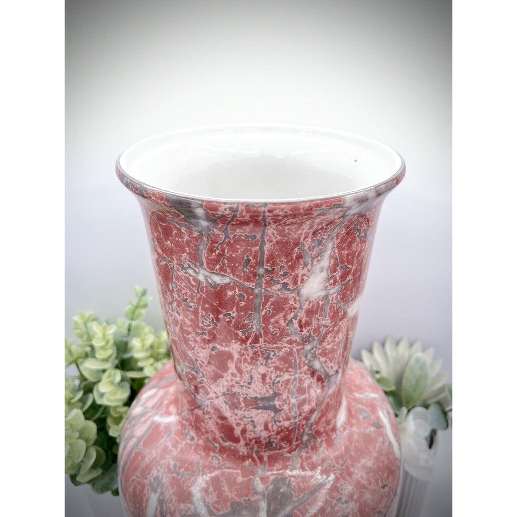 Italian Pink, Gray, and White Large Vase