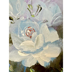 Beader Framed Oil on Canvas of Flowers in a Vase