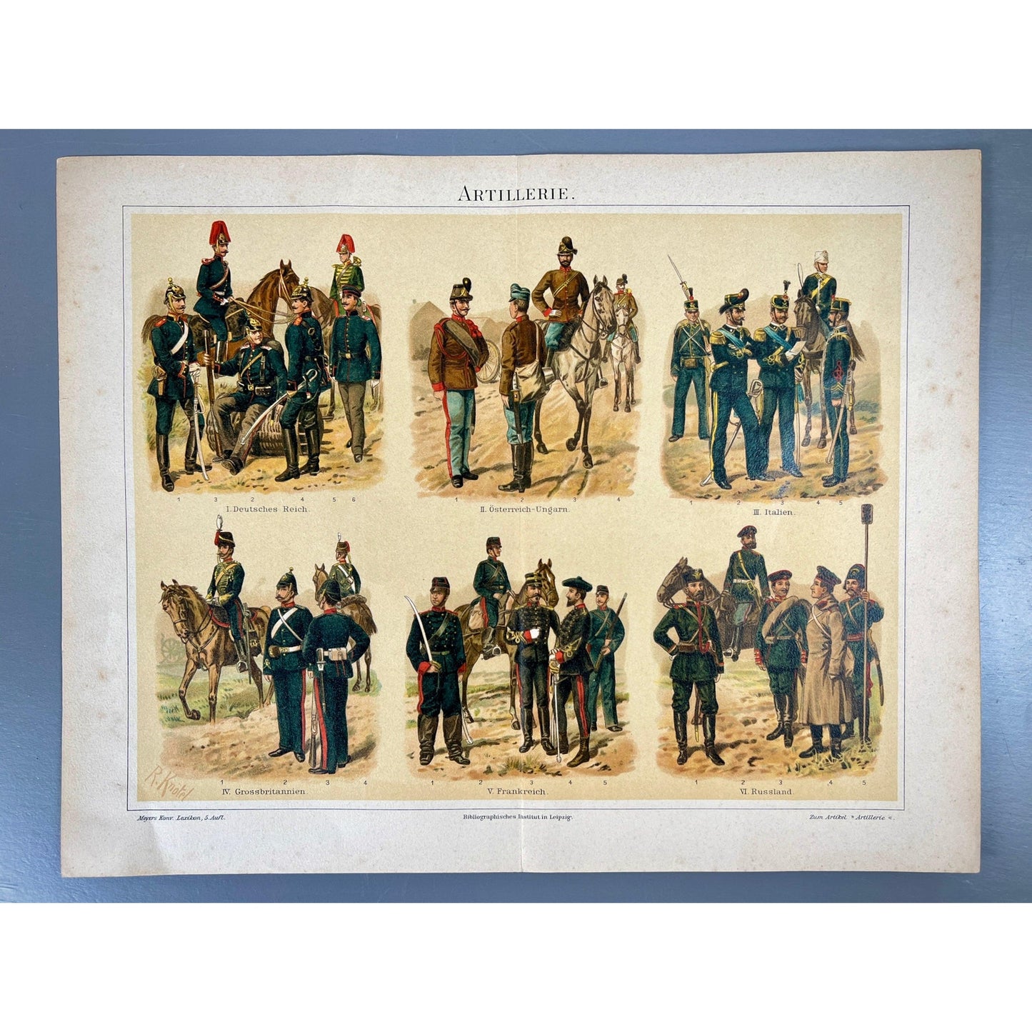 Vintage Military Uniform Prints Set of 3 Kaiserlicher Herald Artillerie