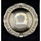 Maciel Mexico 925 sterling silver bowl with repousse floral border, rare mid-century centerpiece.