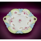 Carl Tielsch German Porcelain 12.5” Platter with Hand-Painted Floral Design and Scalloped Edge