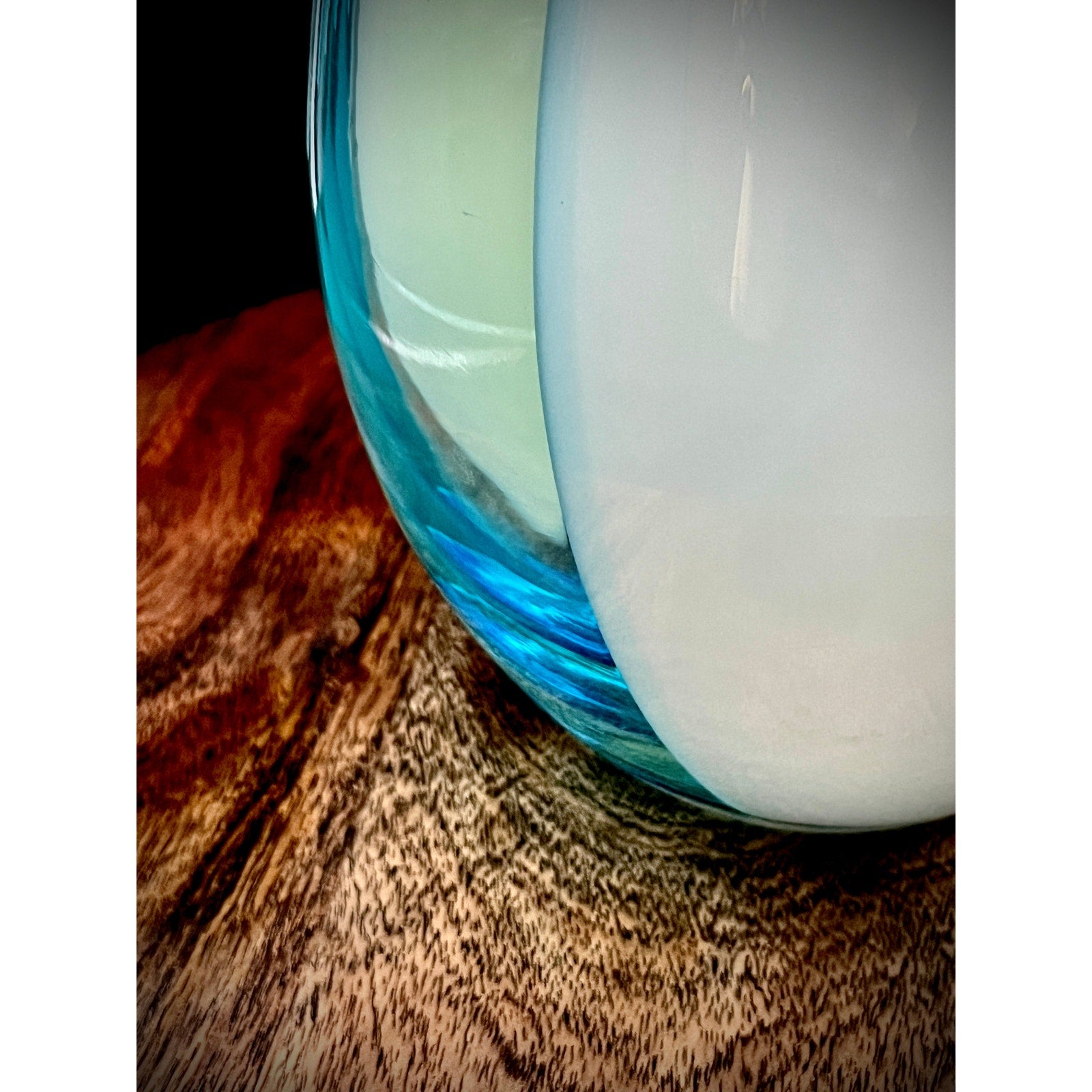 Carlo Moretti Italian Blue and Cream Striped Carousel Vase