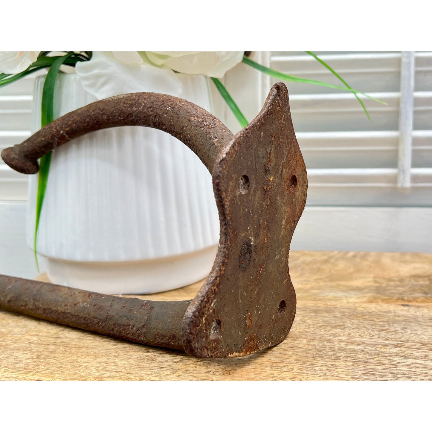 Large Antique Rustic Iron Tackle Hook Hanger