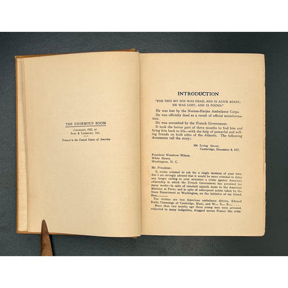 The Enormous Room, E.E. Cummings, 1922 1st Edition, 1st Printing