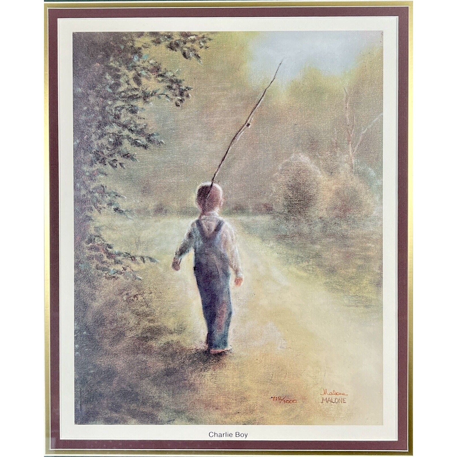 Betty Malone “Charlie Boy” Signed & Numbered 20” x 23” Framed Lithograph