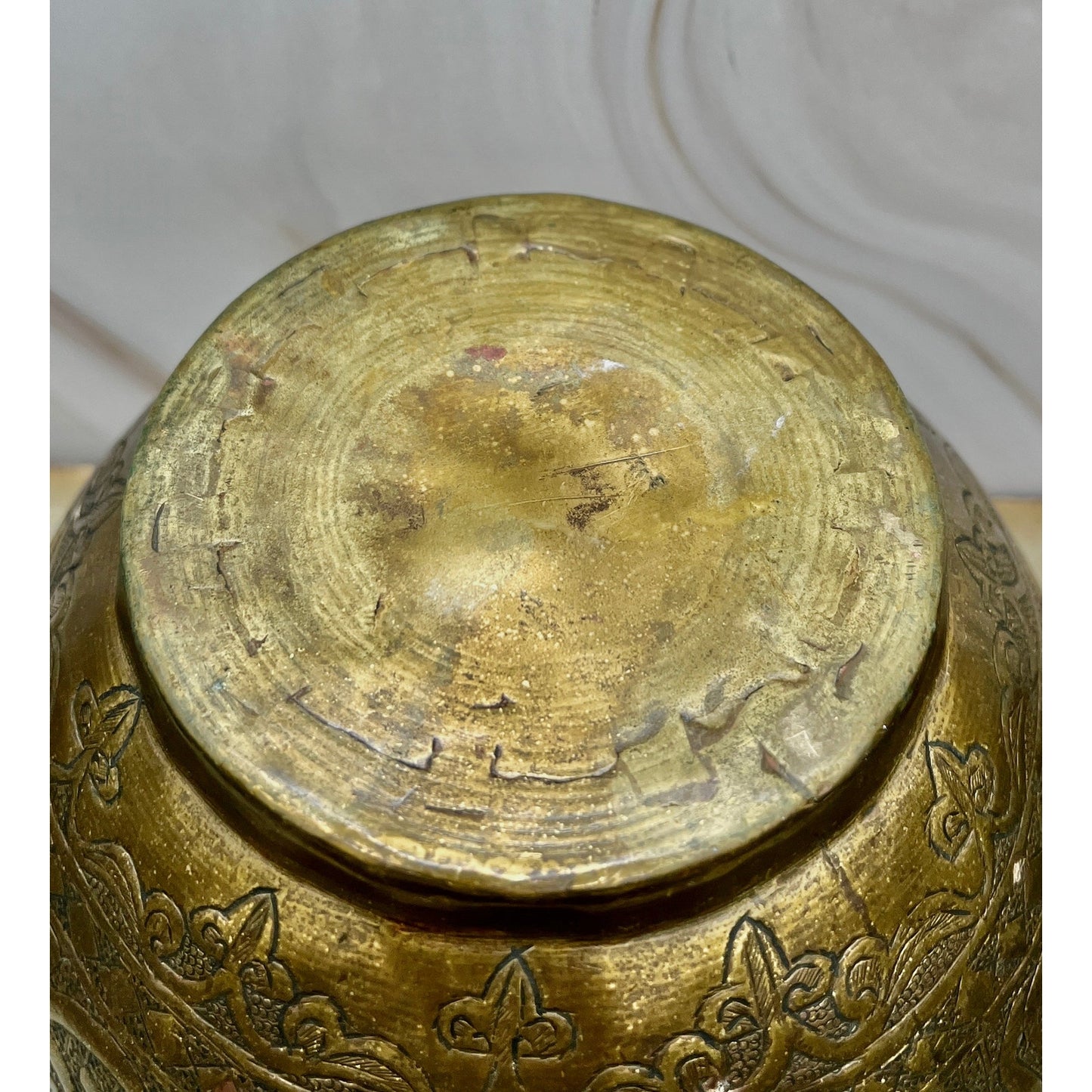 Antique Mamluk Revival Brass Pot with Islamic Calligraphy, Dated 1901