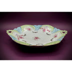 Carl Tielsch German Porcelain 12.5” Platter with Hand-Painted Floral Design and Scalloped Edge