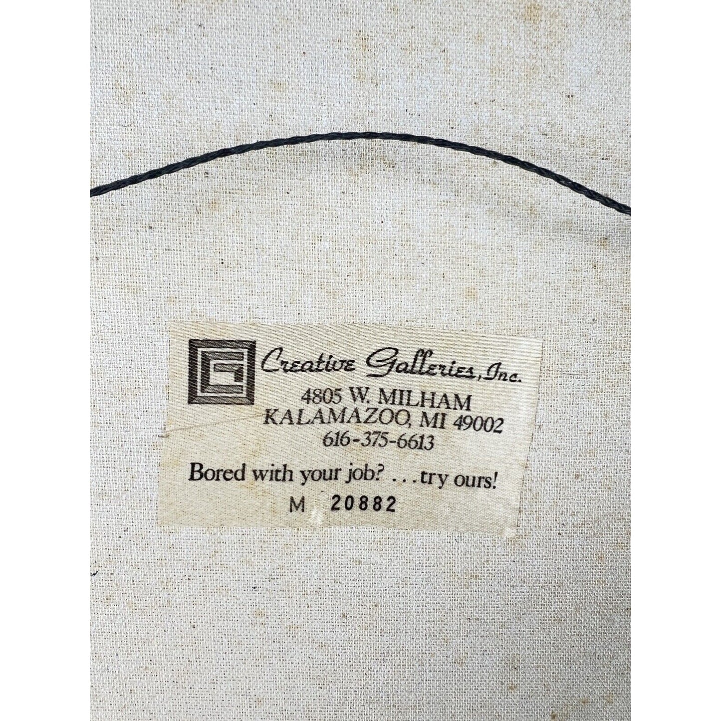 Beader Framed Oil on Canvas of Flowers in a Vase