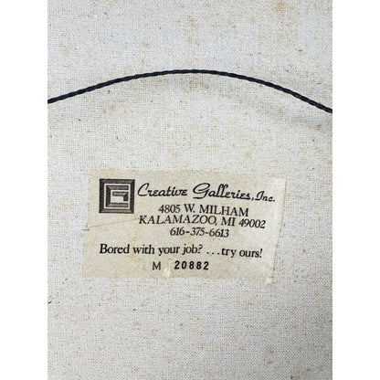 Beader Framed Oil on Canvas of Flowers in a Vase