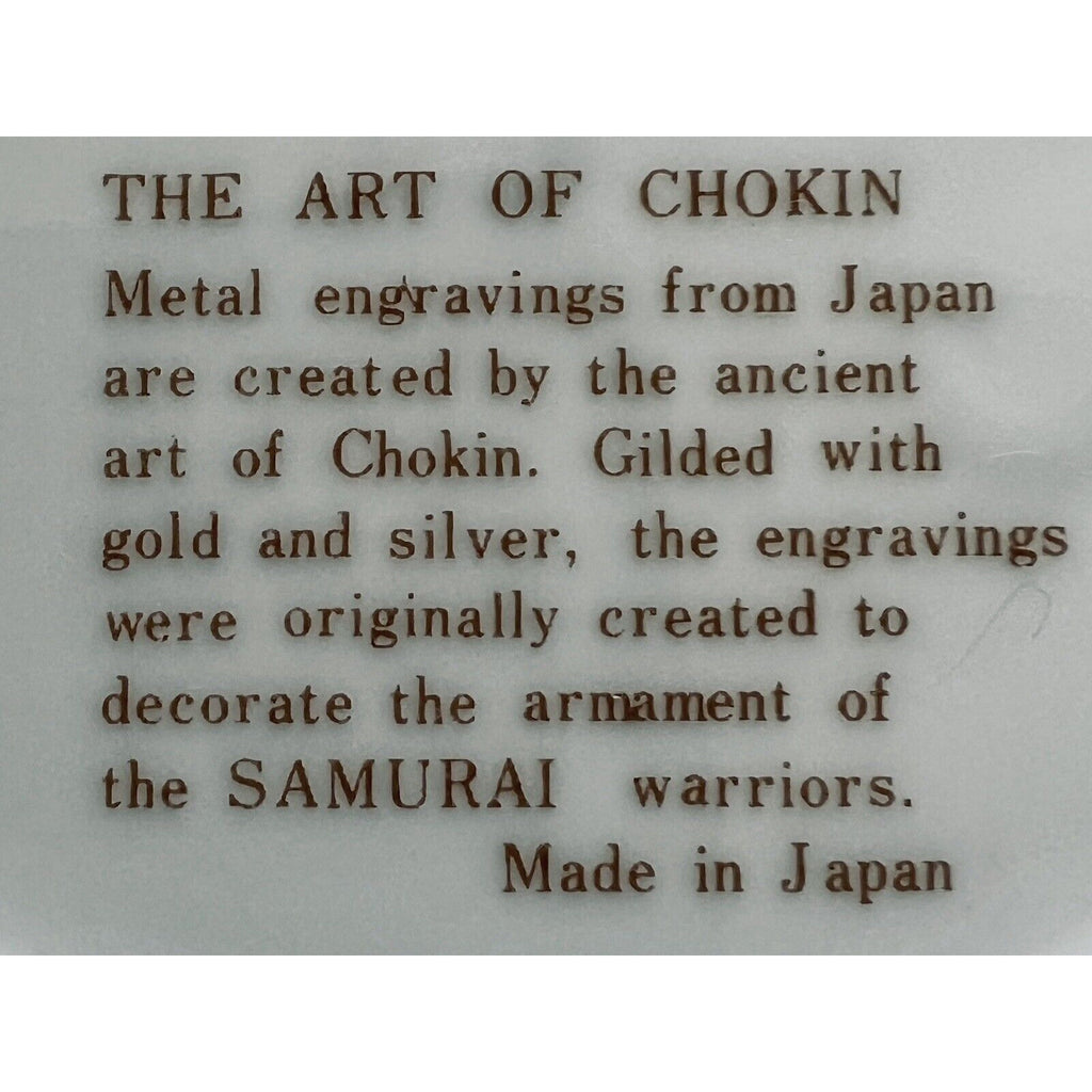 Pair of Art of Chokin 6" 24k Gold Plates Peacock, Duck, Hummingbird, Butterflies