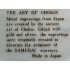 Pair of Art of Chokin 6" 24k Gold Plates Peacock, Duck, Hummingbird, Butterflies