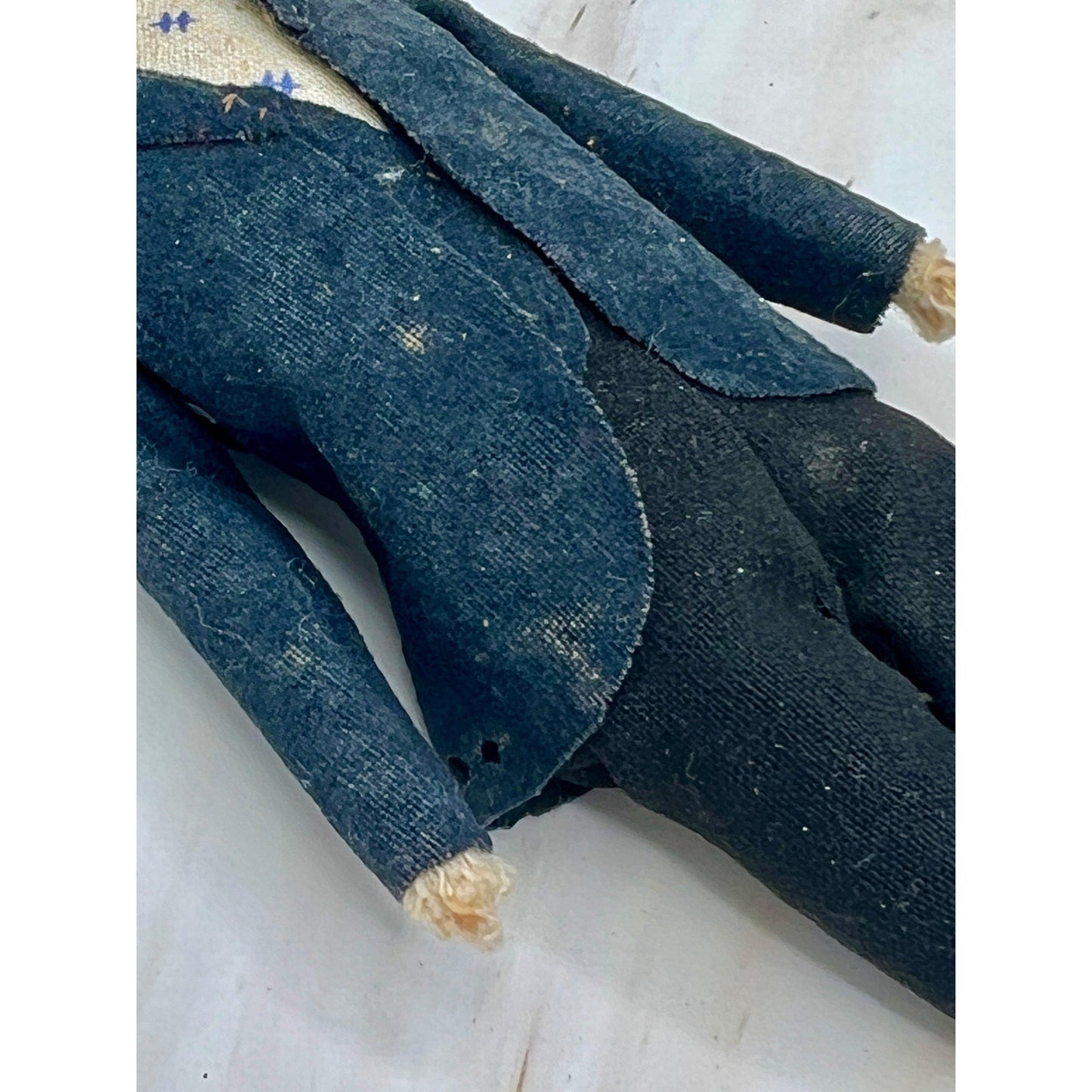 Antique Vintage Doll in Black Suit with Hat - Early 20th Century Collectible