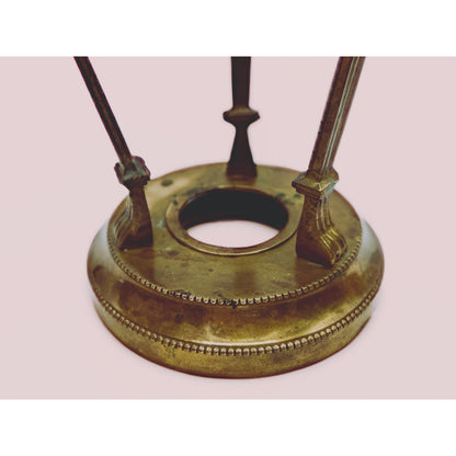 Vintage Brass Conical Vase with Lion Detail