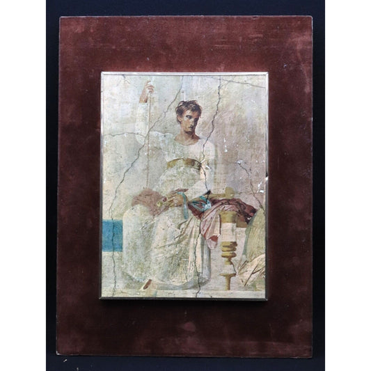 Vintage 16" x 12" Brigita del Forno #041 Pompeian Painting on Velvet