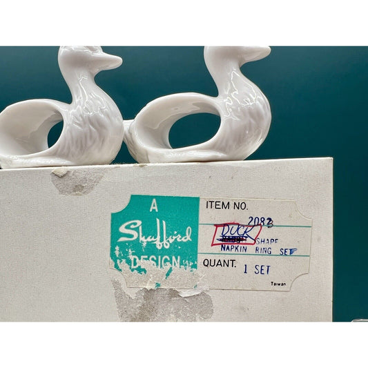 Set of 8 Vintage Shafford Porcelain Duck Napkin Rings- Perfect for Easter/Sping