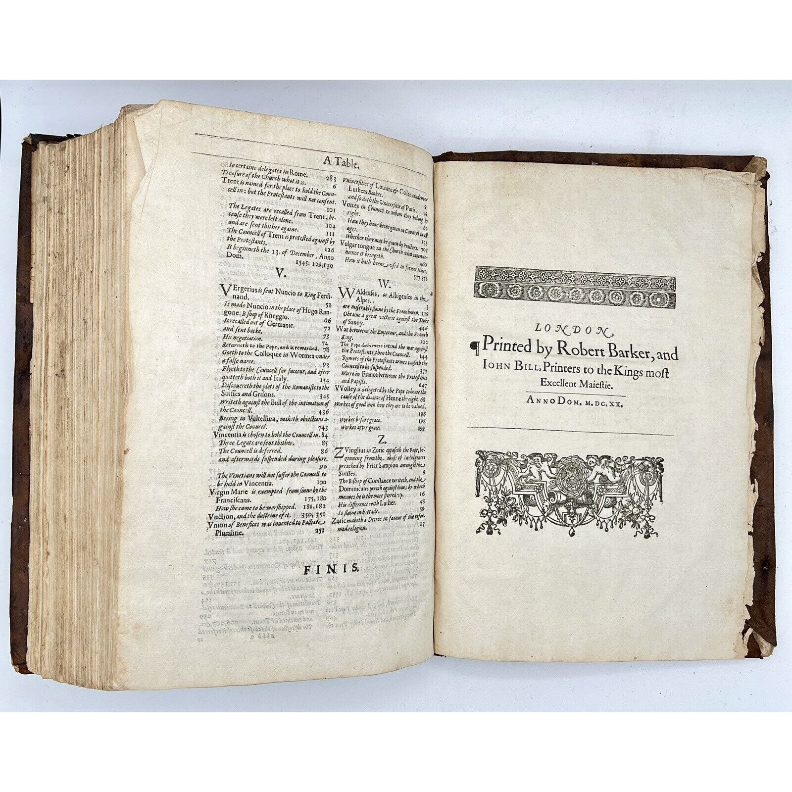 The Historie of the Councel of Trent, 1620 First English Edition w/ Inscriptions