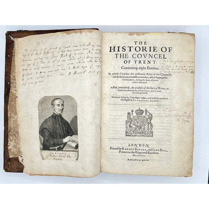 The Historie of the Councel of Trent, 1620 First English Edition w/ Inscriptions