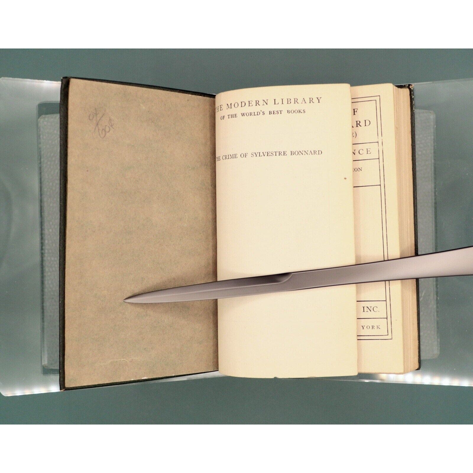 The Crime Of Sylvestre Bonnard, by Anatole France, 1917 Modern Library Edition