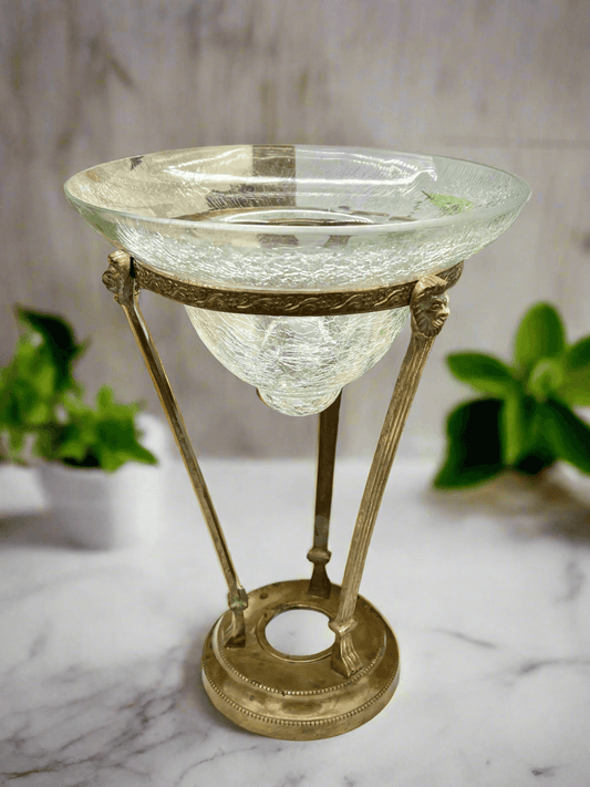 Vintage Brass Conical Vase with Lion Detail - That’s My JAmm