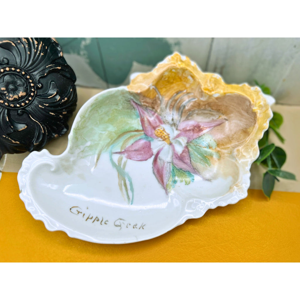 Cripple Creek Hand-Painted Porcelain Dish – Floral Design – Collectible