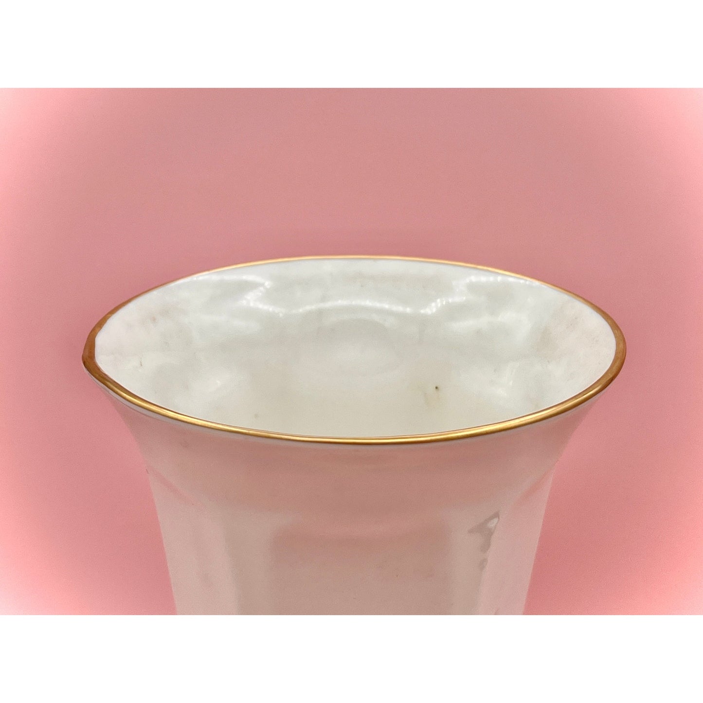 Vintage Pickard China Sweet Pea Floral Vase, 10-Inch, Made in USA, Gold Trim - Note Flaw