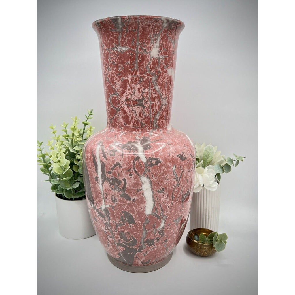 Italian Pink, Gray, and White Large Vase