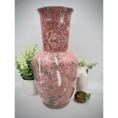 Italian Pink, Gray, and White Large Vase