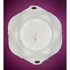 Carl Tielsch German Porcelain 12.5” Platter with Hand-Painted Floral Design and Scalloped Edge