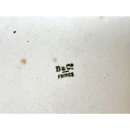 Limoges Bernardaud "B & Co" Stamped Floral Dresser Tray with Gold Trim