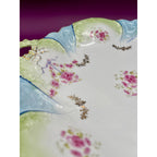 Carl Tielsch German Porcelain 12.5” Platter with Hand-Painted Floral Design and Scalloped Edge