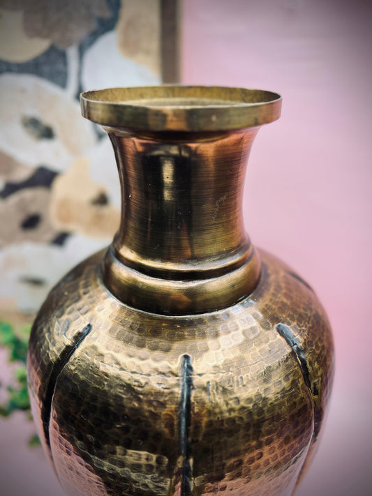 Stunning Vintage 16” Hammered Brass Vase – Perfect for Elegant Decor - That’s My JAmm