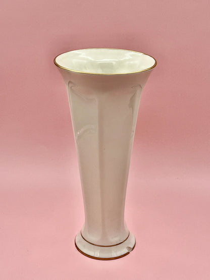 Vintage Pickard China Sweet Pea Floral Vase, 10-Inch, Made in USA, Gold Trim - Note Flaw