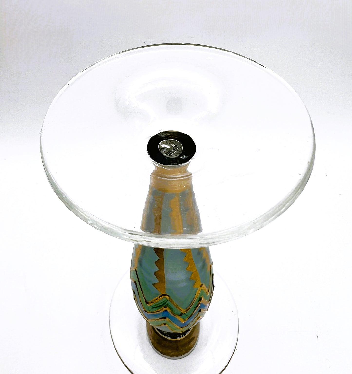 Nagel Hand-Painted Glass Candlestick - Vintage German Craftsmanship