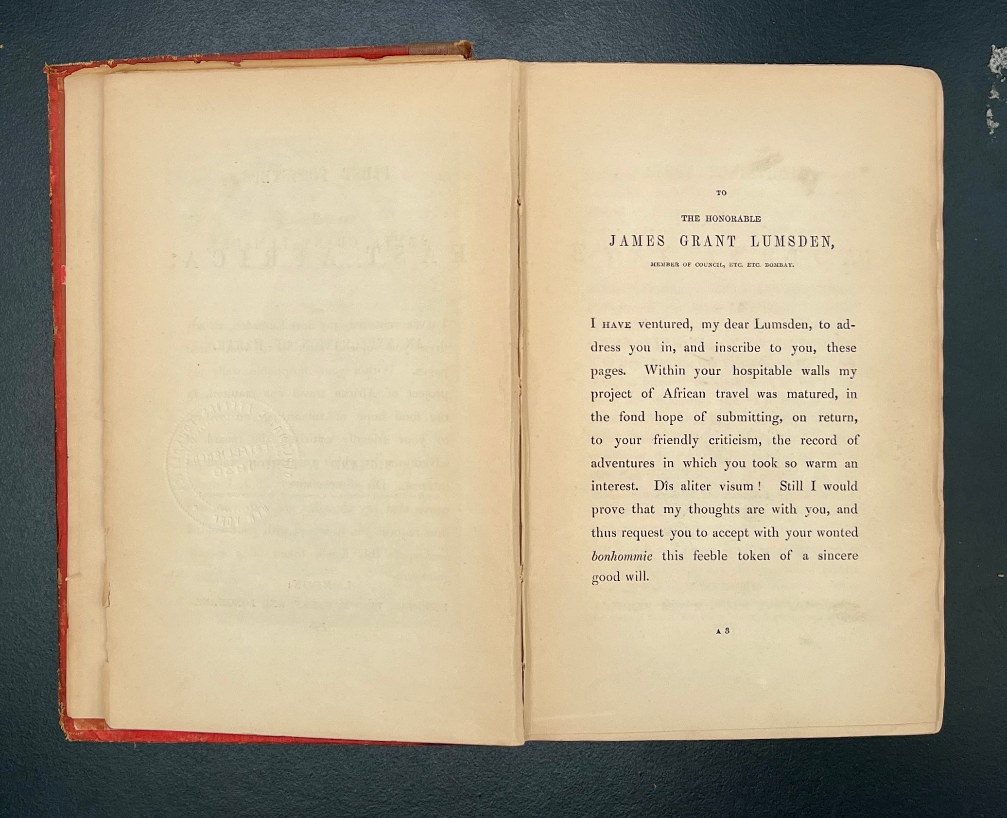 First Footsteps in East Africa, Richard F Burton, 1856 1st Edition