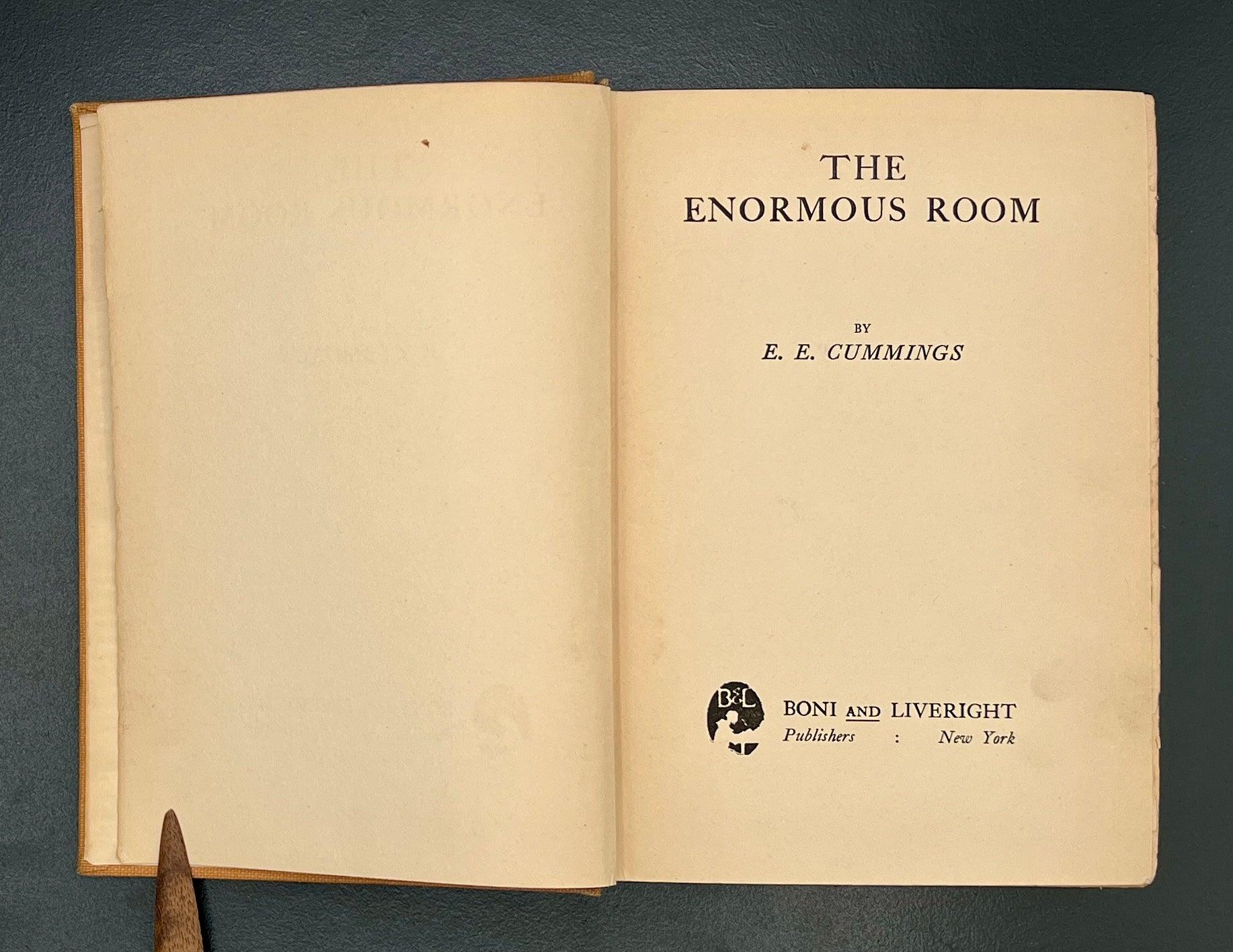The Enormous Room, E.E. Cummings, 1922 1st Edition, 1st Printing - That’s My JAmm